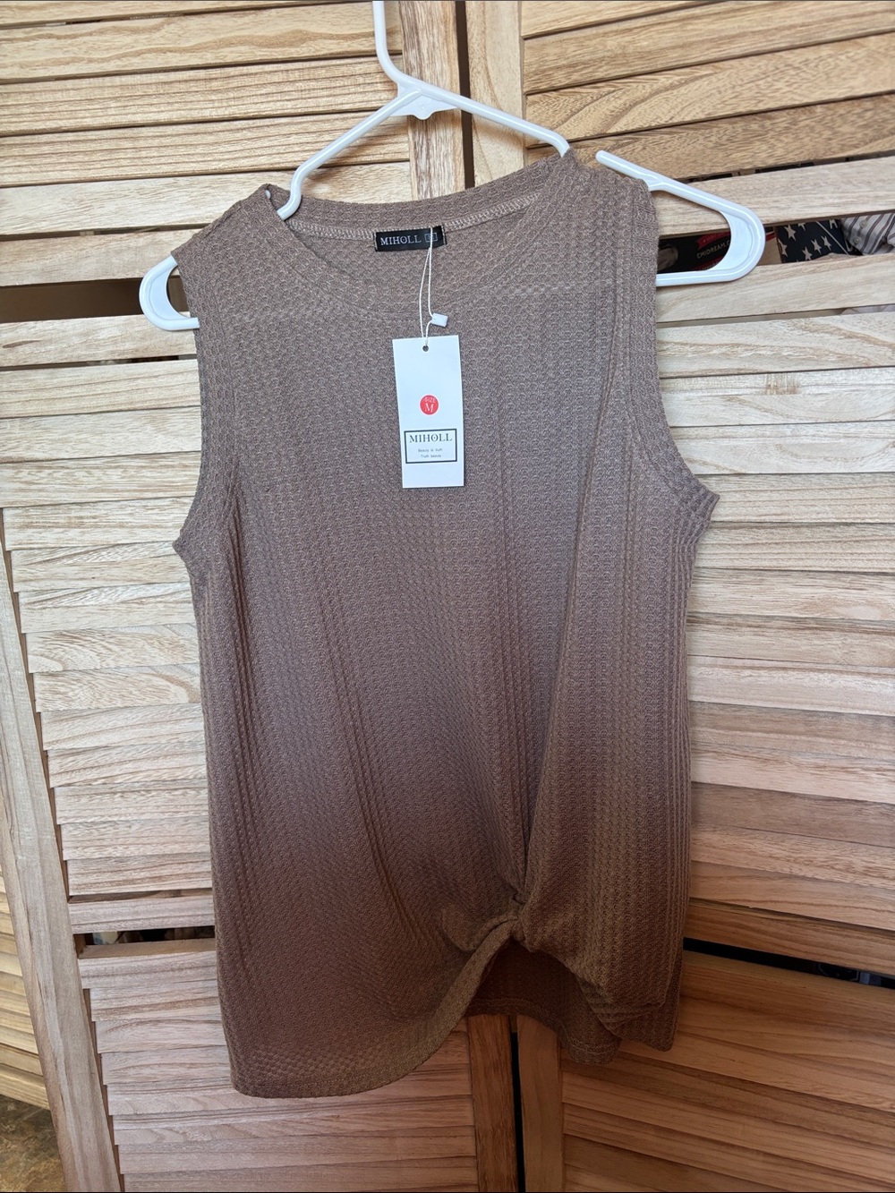 Women's Miholl Sleeveless Knit Twist-Front Top Medium NWT
